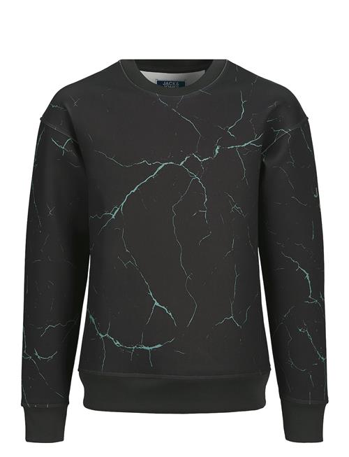 Jack & Jones Jjkey Sporty Loose Aop Sweat Crew Ln Jnr Jack & J S Black