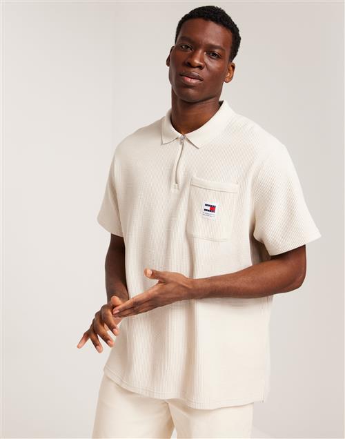 Tommy Jeans Tjm Ovz Waffle Polo Kortærmede poloer Beige