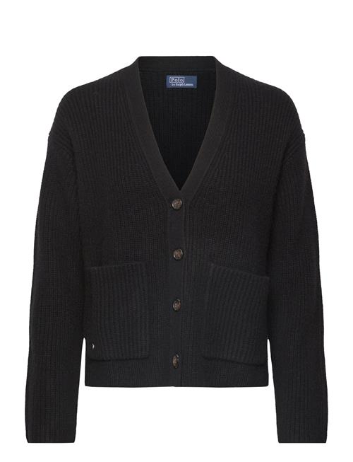 Polo Ralph Lauren Rib-Knit Wool-Cashmere V-Neck Cardigan Polo Ralph Lauren Black