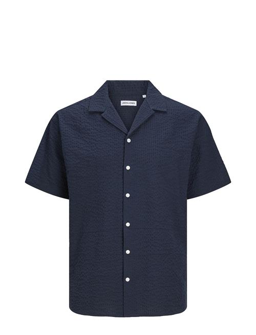 Jack & Jones Jjaydan Seersucker Resort Shirt Ss Jack & J S Navy