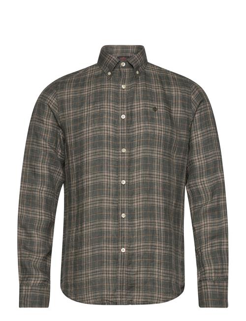 Morris Linen Check Bd Shirt Morris Khaki