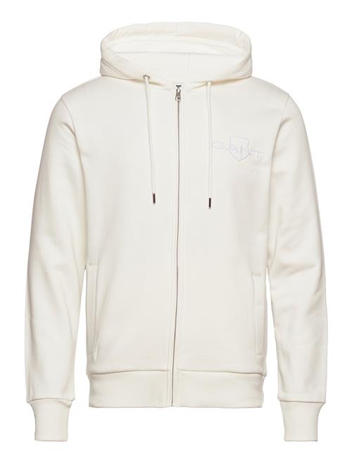 GANT Reg Tonal Shield Full Zip Hoodie GANT Cream