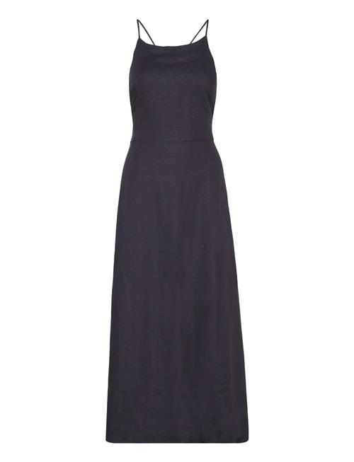 Gestuz Malougz Linen Long Dress Gestuz Navy