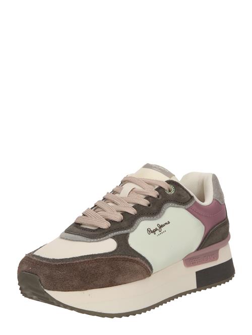 Pepe Jeans Sneaker low 'Rusper Mania'  brun / mørkegrå / gammelrosa / offwhite