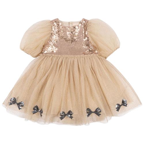 Konges Sløjd Mei Dress - Smoke Gray | Beige | 7-8 years