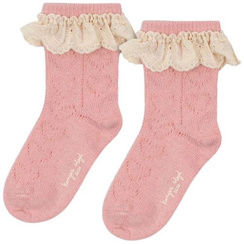 Konges Sløjd Wool Pointelle Socks Rose | Lyserød | 19-21 EU