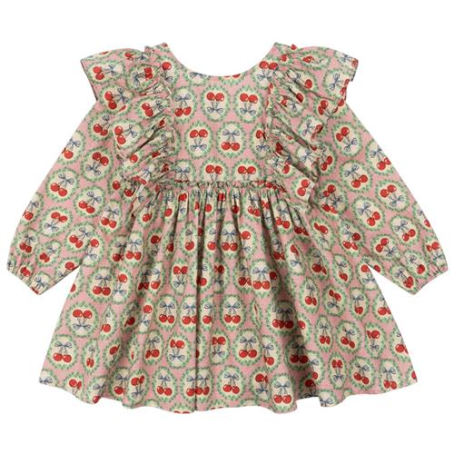 Konges Sløjd Evia Ls Bow Dress Gots - Cherry Bow | Lyserød | 5-6 years