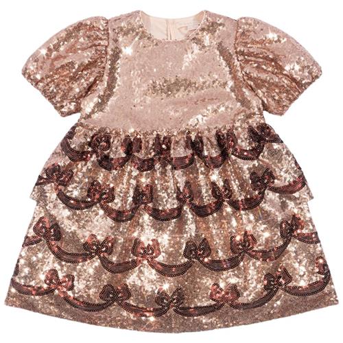 Konges Sløjd Starla Bow Wow Dress - Gold Blush | Lyserød | 5-6 years