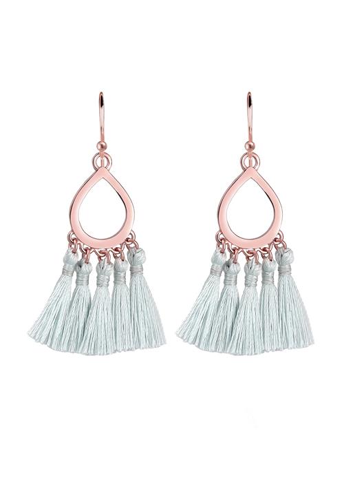 ELLI Øreringe 'Boho'  rosa guld / grå
