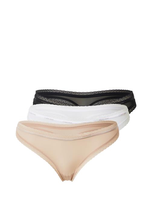 Calvin Klein Underwear String  beige / sort / hvid