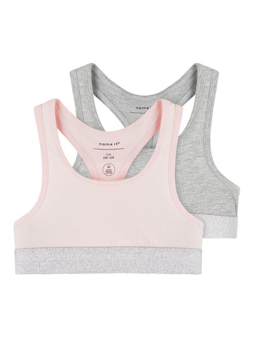 NAME IT BH  grå-meleret / pastelpink / sølv
