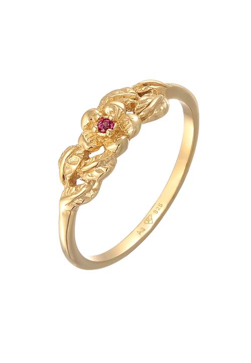 Se ELLI Ring 'Blume'  guld / blodrød ved About You