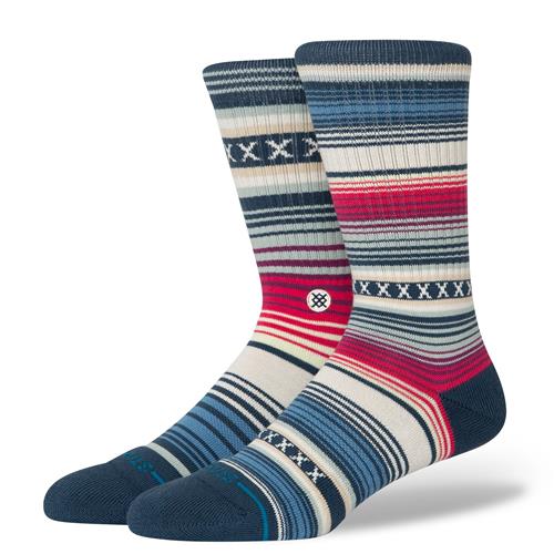 Stance Sokker 'CURREN ST'  ecru / navy / dueblå / brandrød