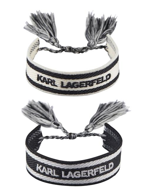 Karl Lagerfeld Armbånd 'K'  grå / sort / uldhvid