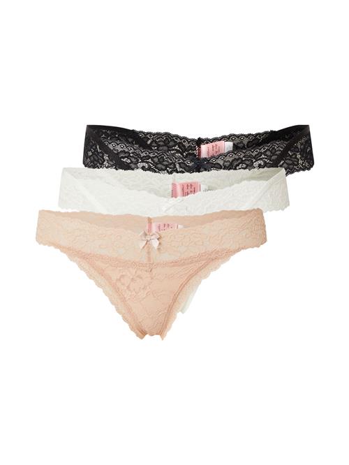 Hunkemöller String  beige / sort / hvid