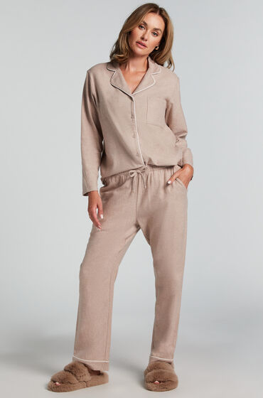 Hunkemöller Pyjamasbukser af flonel Beige