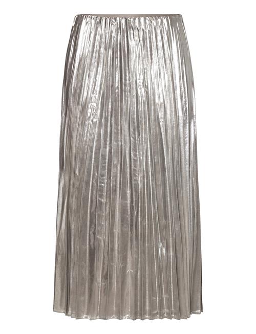 Mango Metallic Pleated Skirt Mango Silver