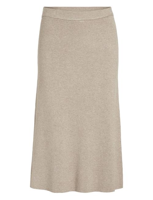 Vicomfy A-Line Knit Skirt- Noos Vila Beige