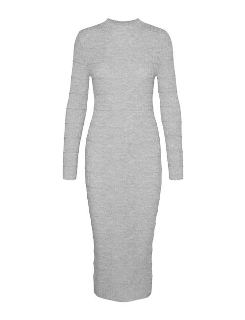 Vmlucky Ls Highneck Calf Dress Ga Boo Vero Moda Grey