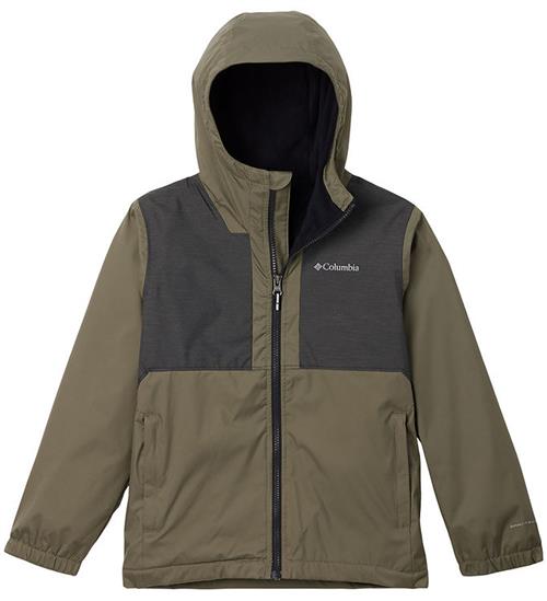 Columbia Regnjakke m. Fleece - Rainy Trails - Stone Green