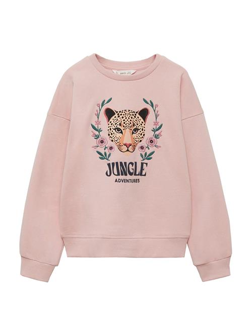 MANGO KIDS Sweatshirt 'JUNGLE'  beige / smaragd / lyserød / sort