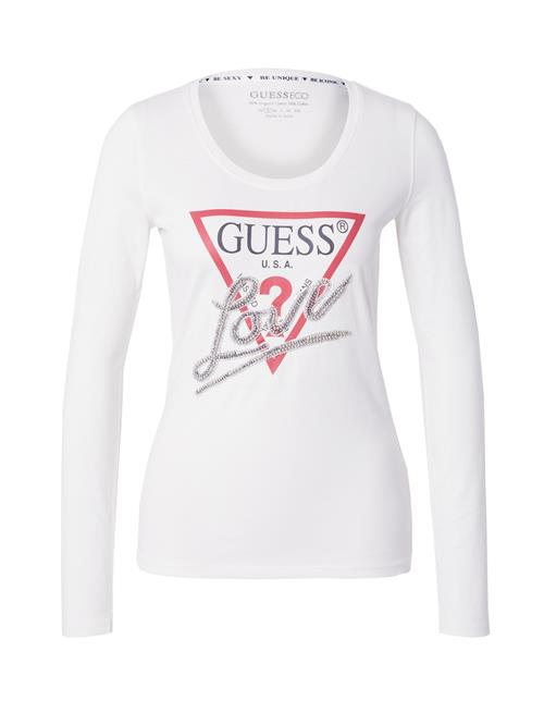 GUESS Shirts 'LOVE'  blodrød / sort / sølv / uldhvid