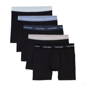 Calvin Klein 5P Cotton Stretch Boxer Briefs Sort/Blå bomuld Large Herre