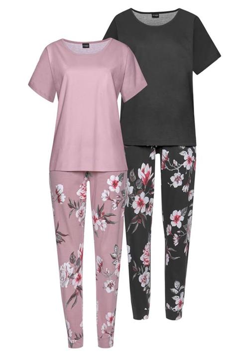 VIVANCE Pyjamas  antracit / mint / gammelrosa / hvid