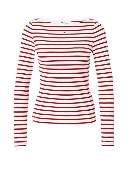 Tommy Jeans Shirts 'BRETON'  kirsebærsrød / hvid