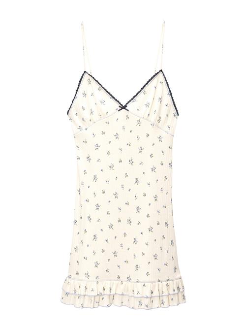 Pull&Bear Sommerkjole  ecru / navy / lyseblå / mørkegrøn