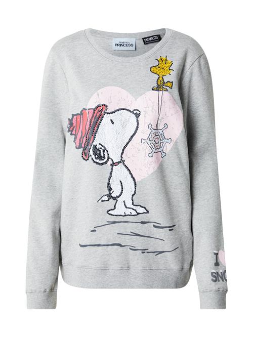 Frogbox Sweatshirt 'Snoopy I Love Snow'  grå-meleret / lyserød / sort / hvid