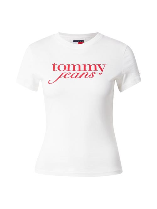 Tommy Jeans Shirts 'ESSENTIAL'  rød / hvid