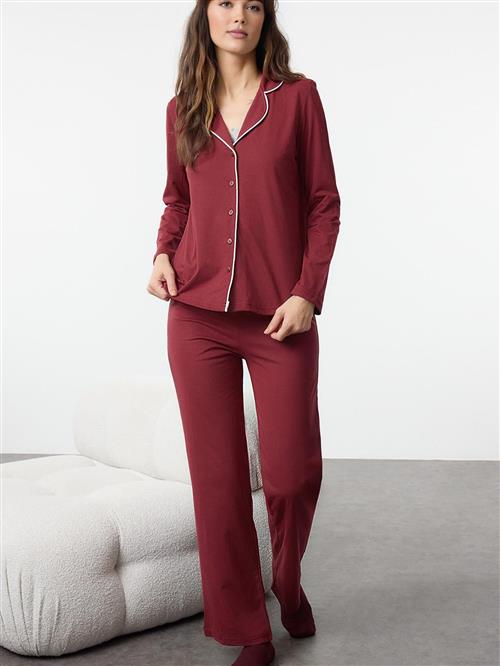 Trendyol Pyjamas  burgunder / hvid