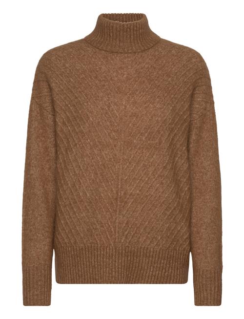 Slfsif Sisse Ls Knit Highneck B Selected Femme Brown