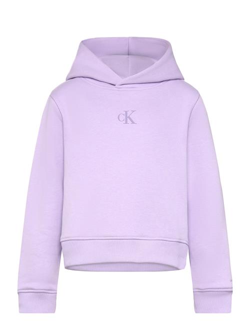 Calvin Klein Ck Logo Boxy Hoodie Calvin Klein Purple