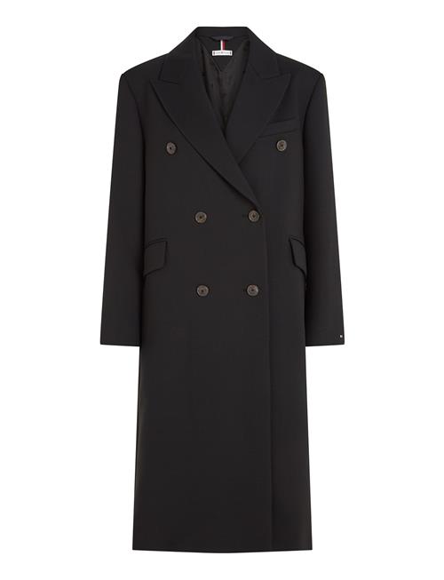 Tommy Hilfiger Viscose Blend Db Long Coat Tommy Hilfiger Black