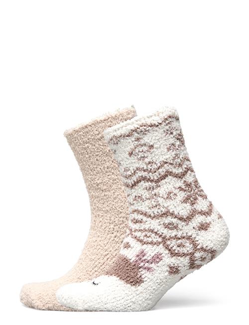 2P Daisy Reindeer Cosy Sock Hunkemöller Beige