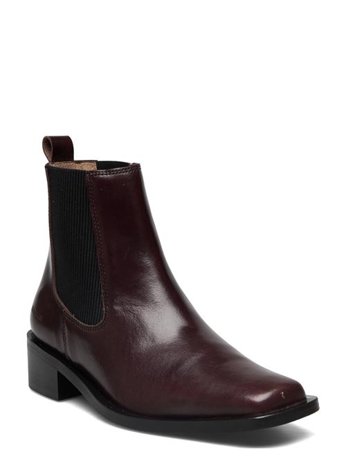 ANGULUS Booties - Block Heel - With Elas ANGULUS Brown