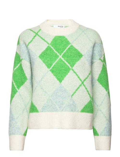 Selected Femme Slflipka Ls Knit O-Neck Selected Femme Green