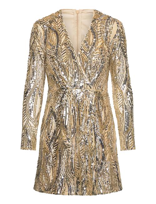 French Connection Deniz Embellished Ls Mini Dres French Connection Gold