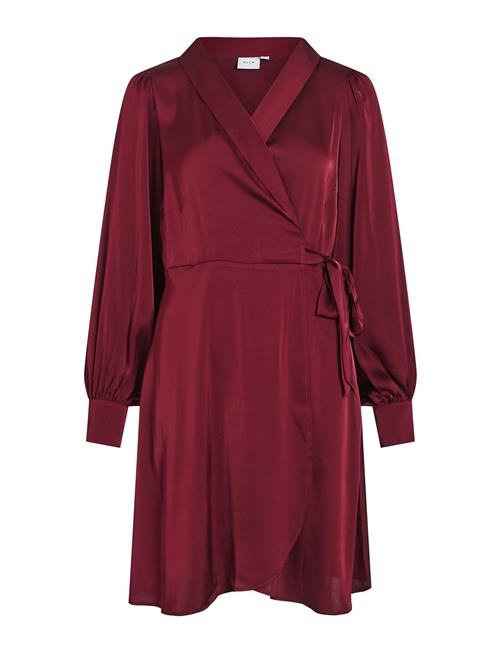 Vila Vienna Ravenna L/S Short Wrap Dress-Noos Vila Red