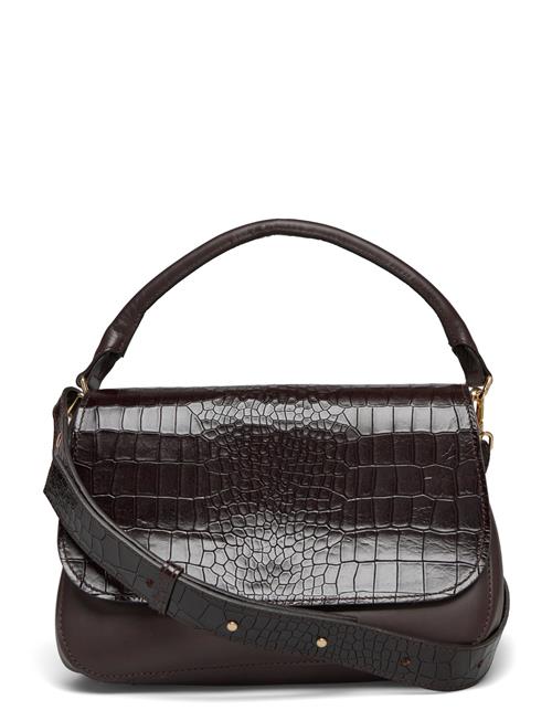 Darla Small Leather Flap Bag Malina Brown