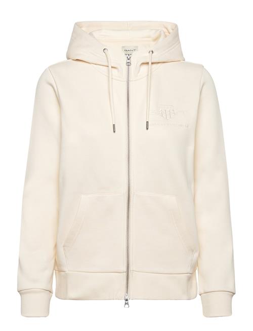 GANT Reg Tonal Shield Zip Hoodie GANT Cream