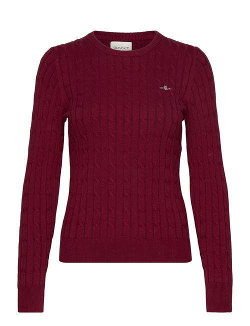 GANT Stretch Cotton Cable C-Neck GANT Burgundy