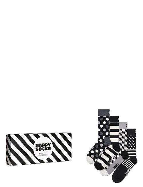 4-Pack Classic Black & White Socks Gift Set Happy Socks Black