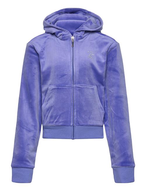 Juicy Couture Diamante Zip Through Hoodie Juicy Couture Purple