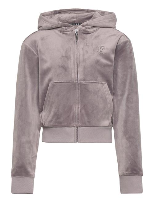 Juicy Couture Diamante Zip Through Hoodie Juicy Couture Grey