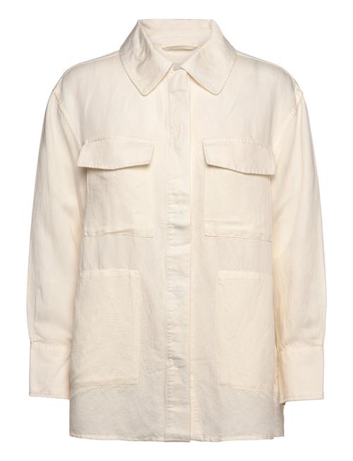 GANT Rel Linen Blend Overshirt GANT Cream