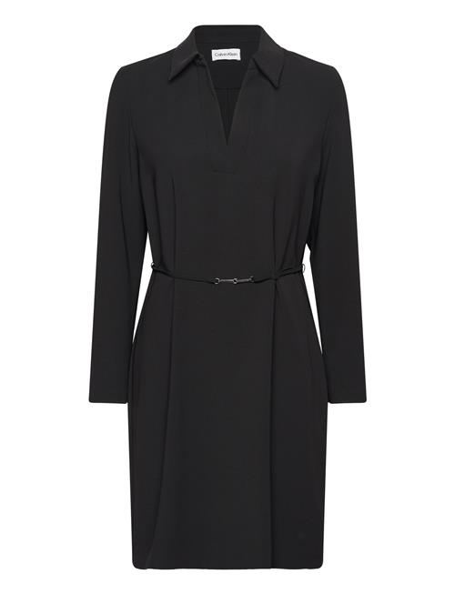 Calvin Klein Structure Twill Ls Shirt Dress Calvin Klein Black