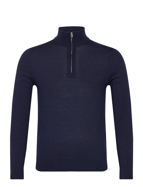 Slhtray Ls Knit Merino Half Zip Noos Selected Navy